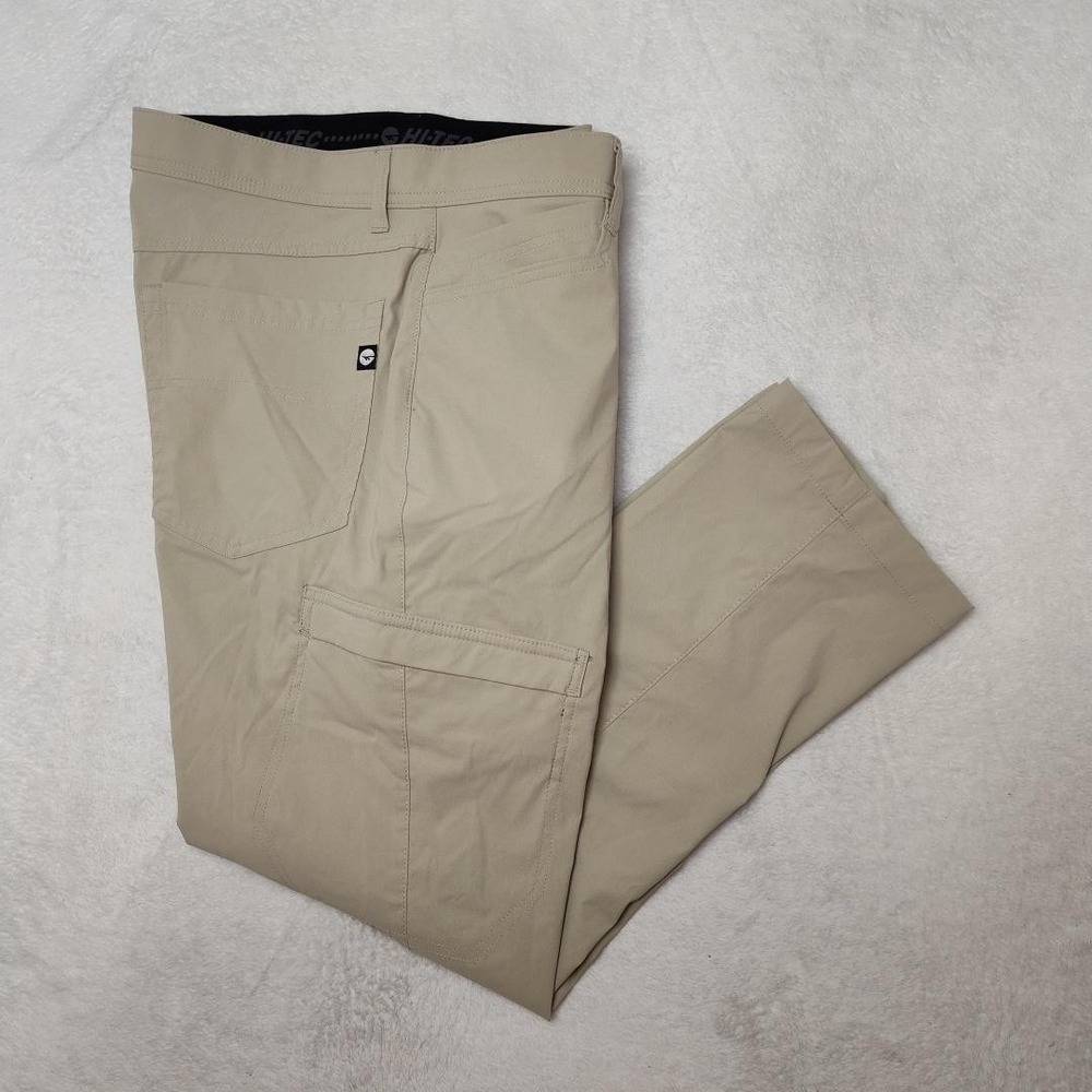 Hi-Tec Pants Mens 32x28 Beige‎ Cargo Regular Stretch Microfiber Nylon Pockets